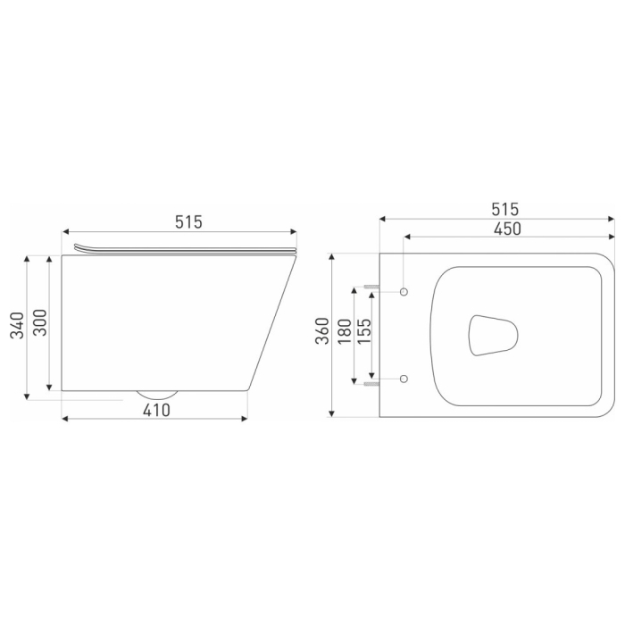 Kerra Toaletă fără ramă Tinos BLM, montată pe perete [2]