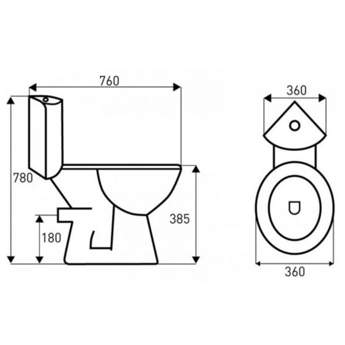 Kerra Toaletă monobloc KR61, montată pe colț, cu scaun [2]
