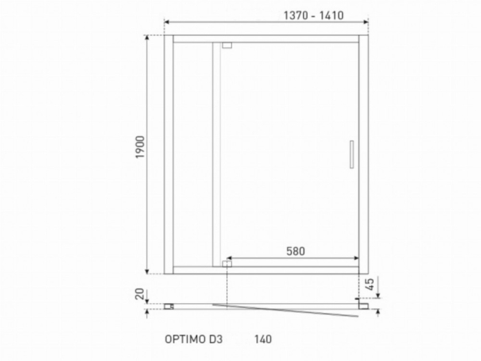 Kerra Ușă de duș OPTIMOD3140G 140x190 sticlă grafit [2]