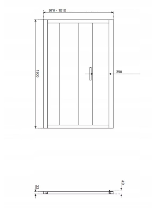 Kerra Zoom P 100x80 cabină de duș pătrată fără tavă [3]