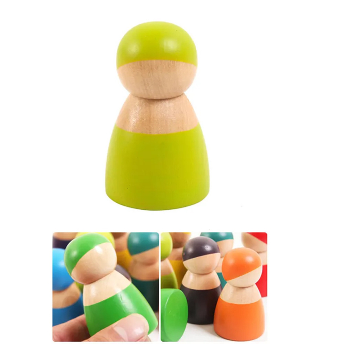 Leziter 12 figurine Montessori colorate din lemn [2]