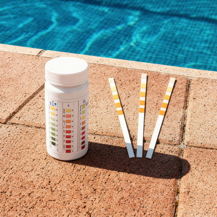 Leziter 3in1 benzi de testare a apei de piscină pentru clor, pH, alcalinitate 50 buc [2]