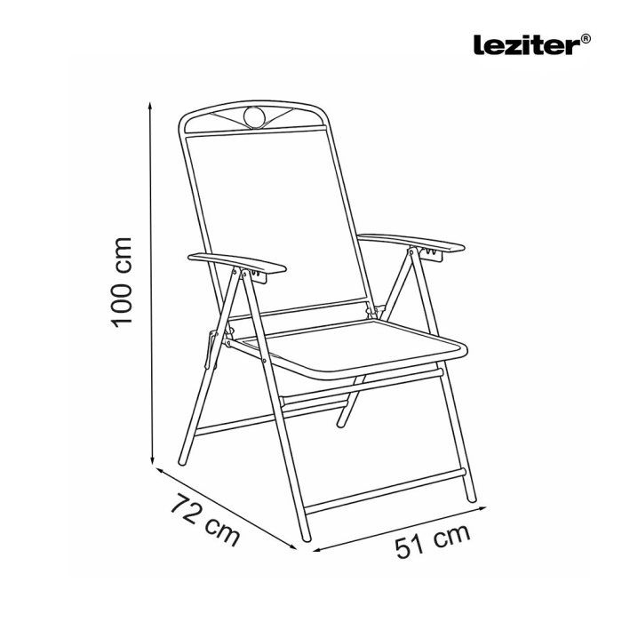 Leziter Alba metal mesh scaun de grădină pliabil antracit [3]