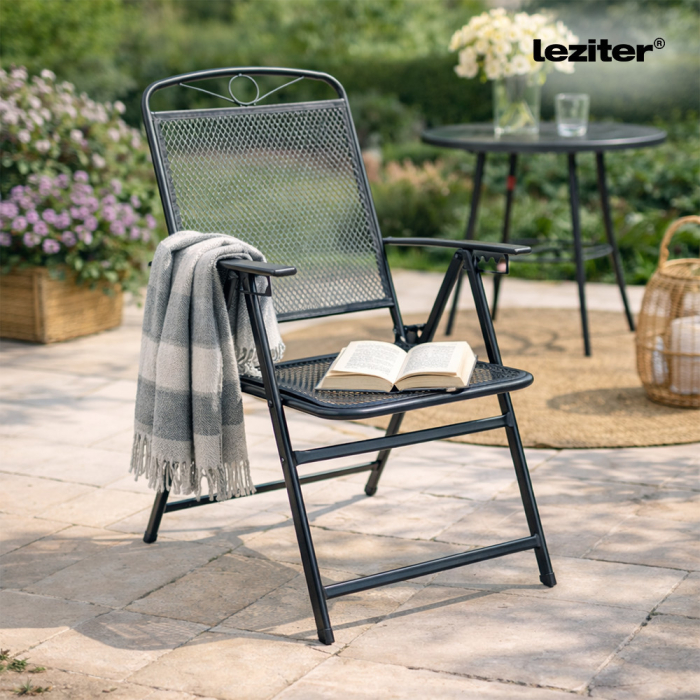 Leziter Alba metal mesh scaun de grădină pliabil antracit [2]
