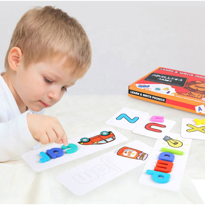 Leziter Alfabet din lemn cu imagini, joc educativ în limba engleză [6]