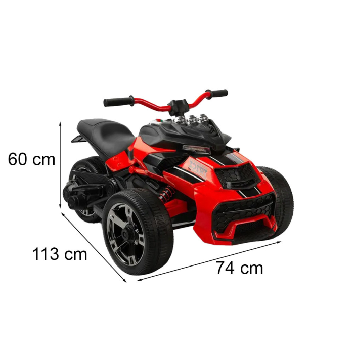 Leziter ATV electric cu 3 roți roșu [3]