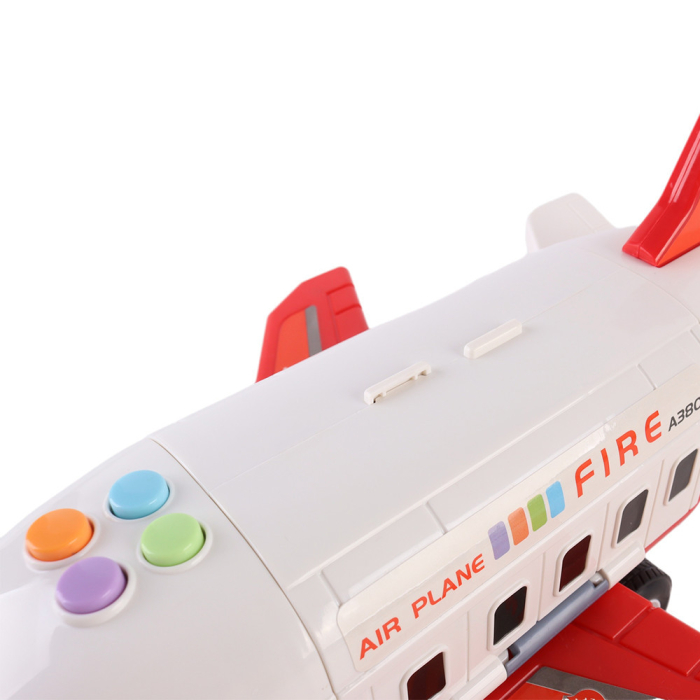 Leziter Avion de transport pentru pompieri cu 4 mașini de pompieri, accesorii, efecte luminoase și sonore [8]
