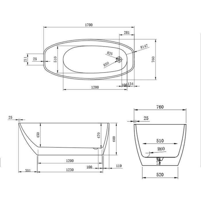 Leziter Baie Riva 170x76x60 cm [3]