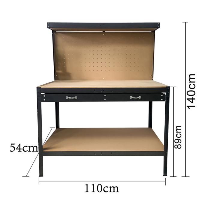 Leziter Banc de lucru cu sertar, negru [3]