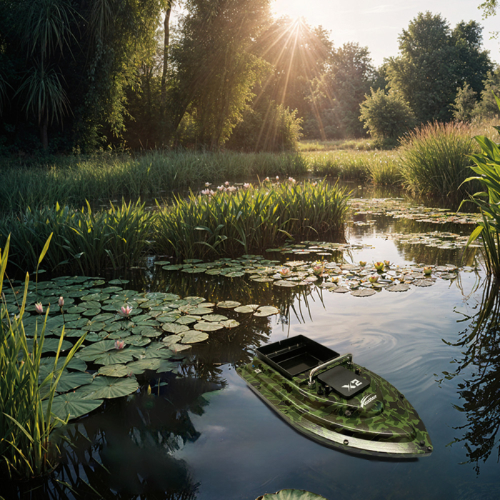 Leziter Feeder barca X2 GPS backpacker cu camuflaj verde [2]