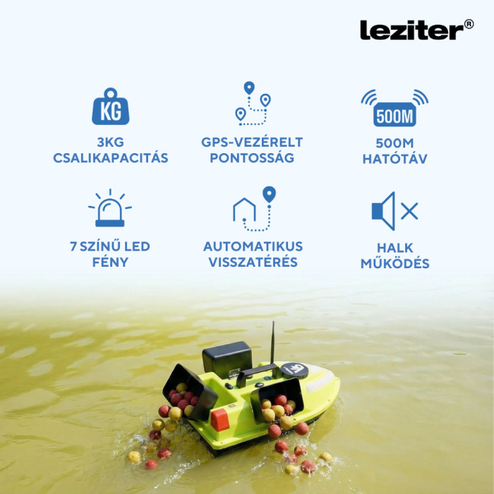 Leziter Barca de alimentare V6 GPS cu 3 rezervoare la lumina de noapte spate și laterale [4]