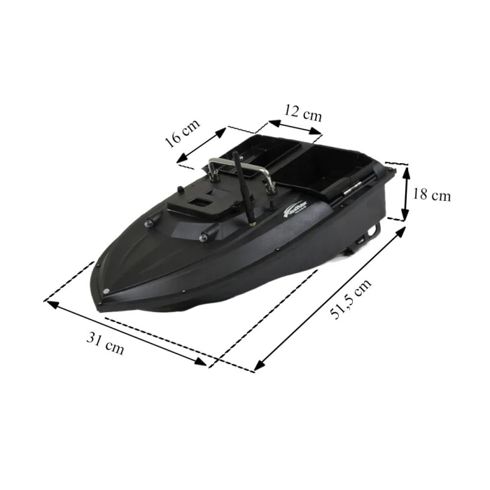 Leziter Barcă de hrănire cu ejecție laterală și compartiment dublu pentru hrănire, neagră [10]