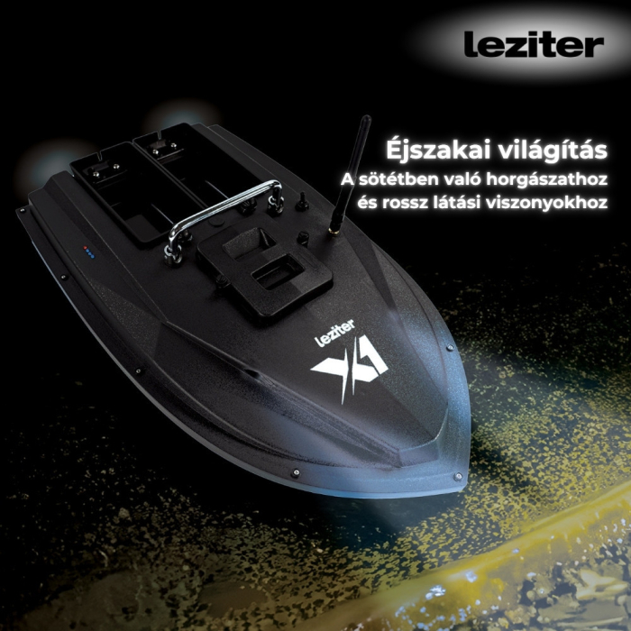 Leziter Barcă de hrănire X1 cu ejector spate, compartiment dublu pentru hrănire, negru [8]