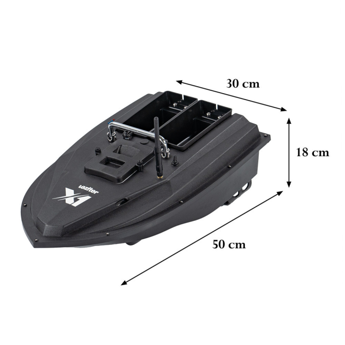 Leziter Barcă de hrănire X1 cu ejector spate, compartiment dublu pentru hrănire, negru [3]