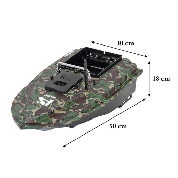 Leziter Barcă de pescuit momeli X1 GPS 4G cu ejecție spate, camuflaj verde [3]