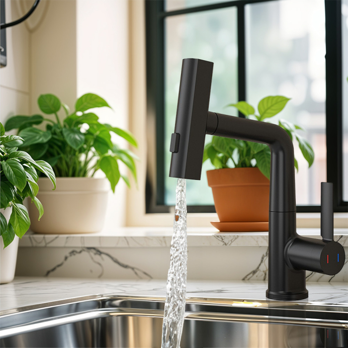 Leziter Robinet mixer pentru chiuvetă Mara cu cap multifuncțional negru [2]