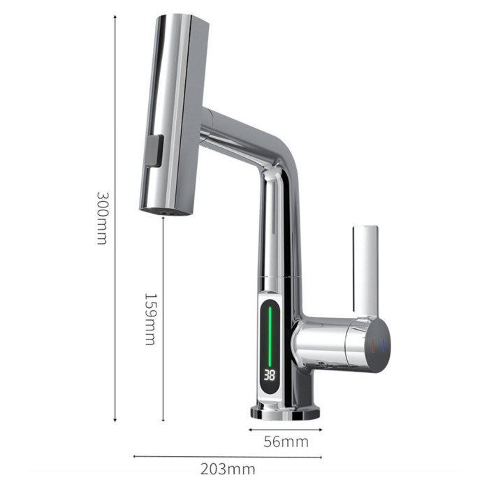 Leziter Robinet mixer multifuncțional pentru chiuvetă Mara cu afișaj digital negru [3]