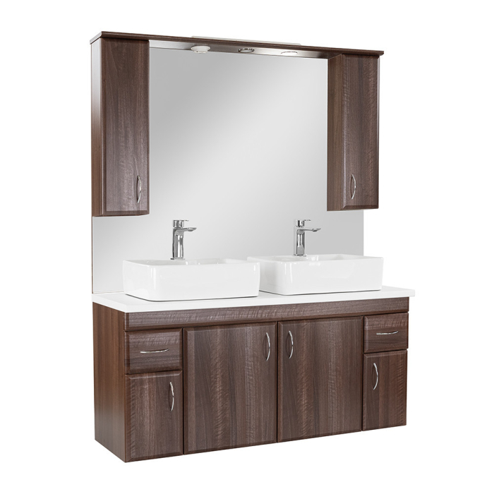 Leziter Bianco 130 fără lavoar cu blat de lucru din lemn de nuc Aida alb [3]