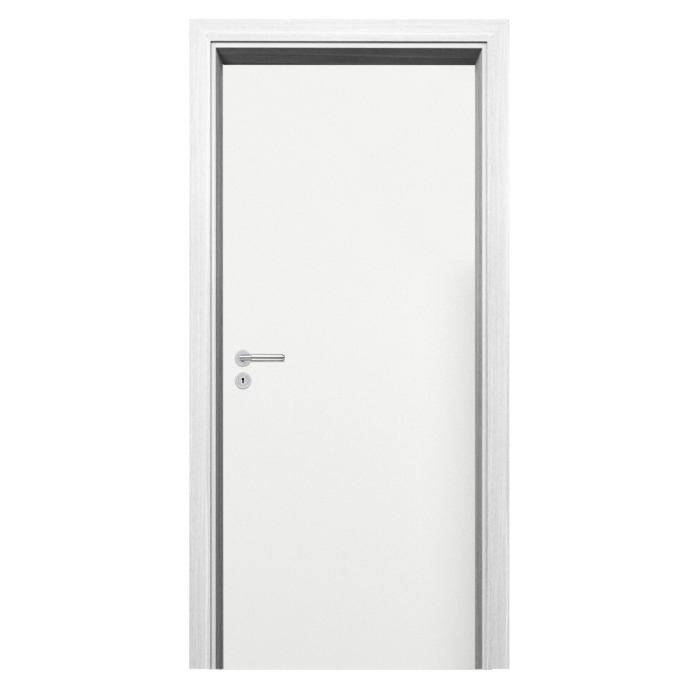 Leziter Blat de ușă decorativ alb 75 dreapta cu încuietoare BB, balama cromată [3]