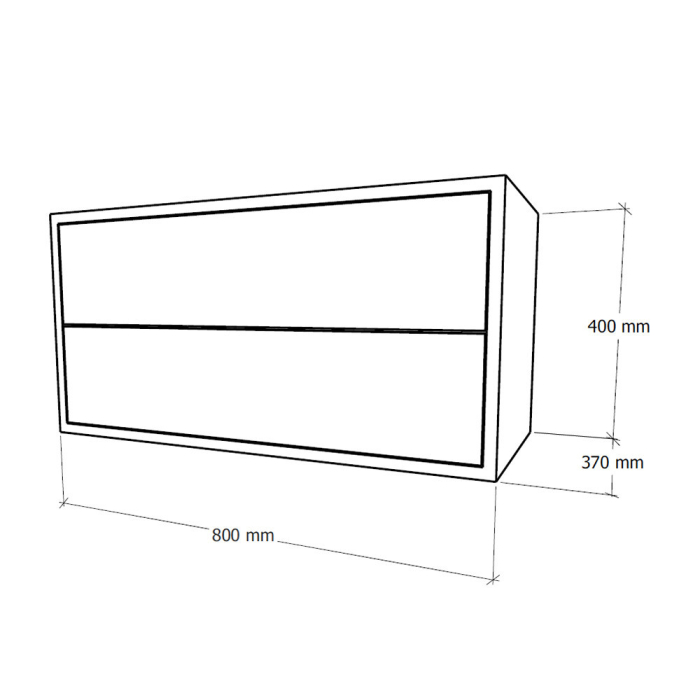 Leziter Boxie 2 sertare dulap de perete 40x80x37 cm albastru [6]