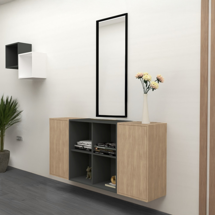 Leziter Boxie dulap de perete deschis 80x80x37 cm antracit [2]