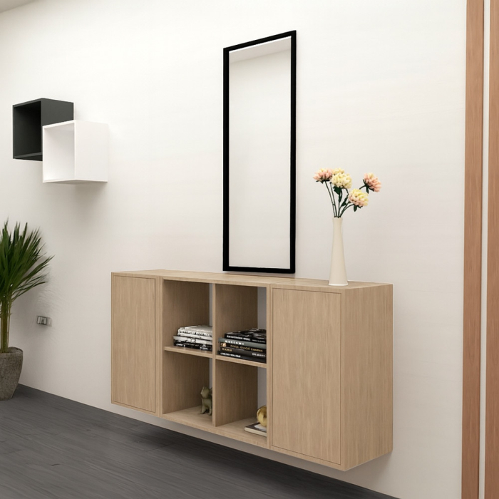 Leziter Boxie dulap de perete deschis 80x80x37 cm stejar sonoma [2]