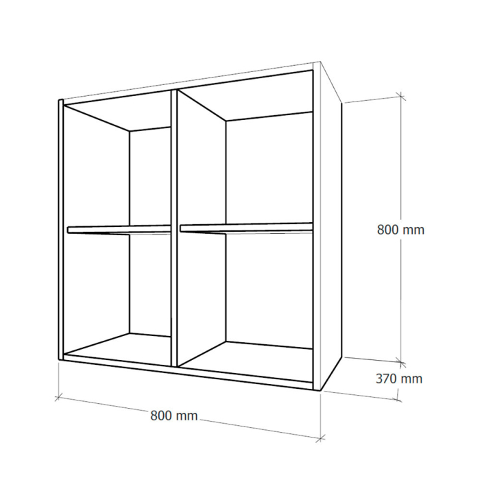 Leziter Boxie dulap de perete deschis 80x80x37 cm verde [3]