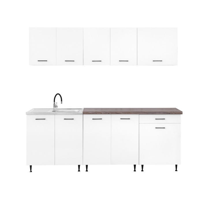 Leziter Bucătărie Primo 220 alb, cu blat rauna sil [4]