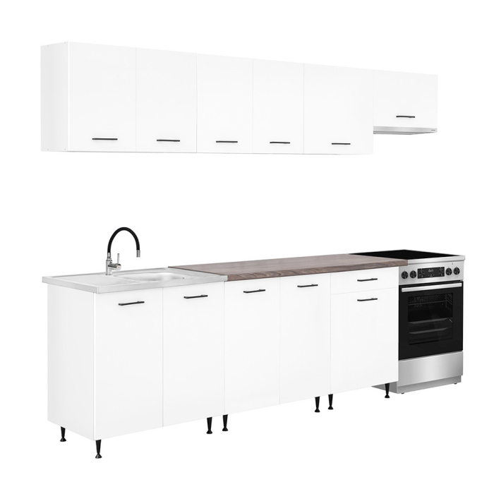 Leziter Bucătărie Primo 280 alb, cu blat rauna sil [6]