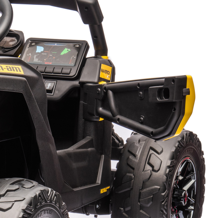 Leziter Buggy electric pentru copii Can-Am Maverick 4x4, galben, pentru 2 persoane [8]