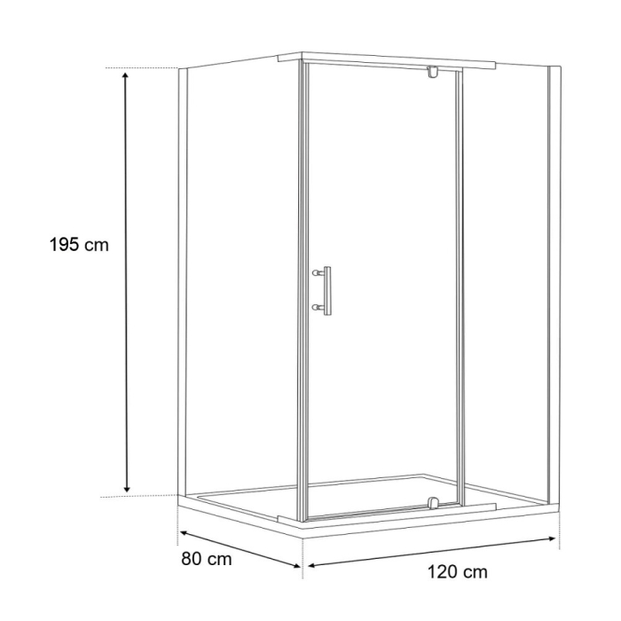 Leziter Cabină de duș asimetrică Galatro 80x120 cm fără cădiță de duș [3]