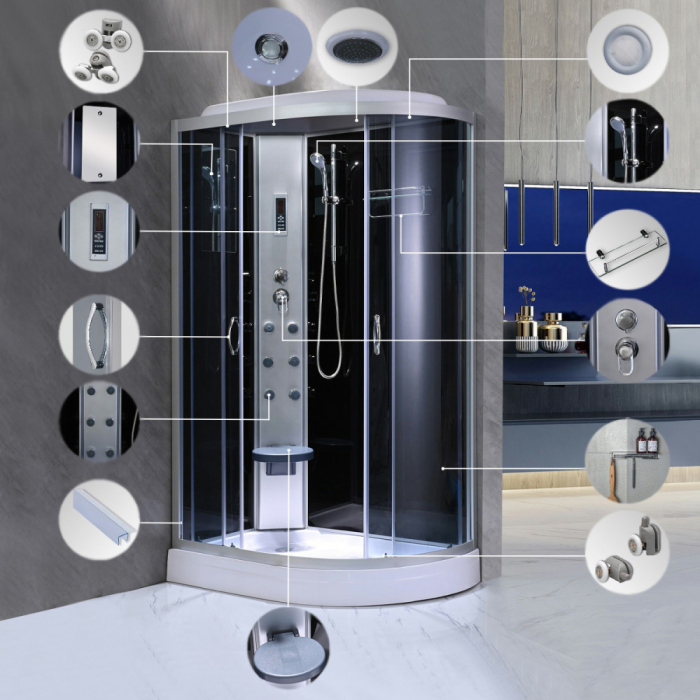 Leziter Cabină de duș cu hidromasaj Aria cu instalare pe partea stângă [7]