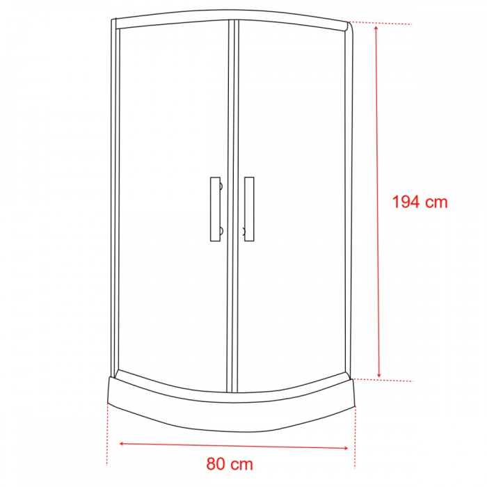 Leziter Cabină de duș curbată Spirit Bamboo 80x80 cm cu cădiță de duș [3]