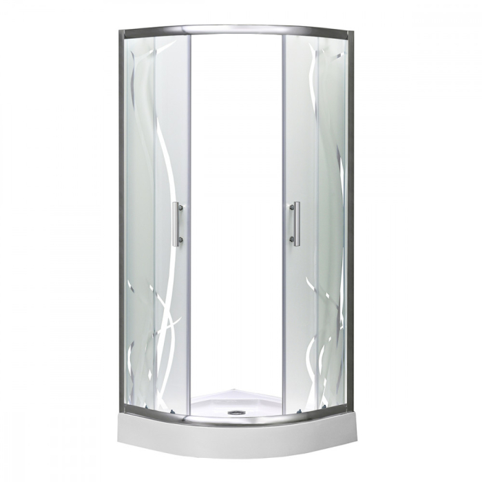 Leziter Cabină de duș curbată Spirit Bamboo 80x80 cm cu cădiță de duș [7]
