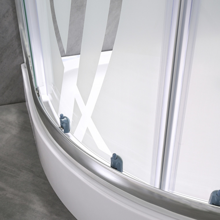 Leziter Cabină de duș curbată Spirit Bamboo 90x90 cm cu cădiță de duș [9]