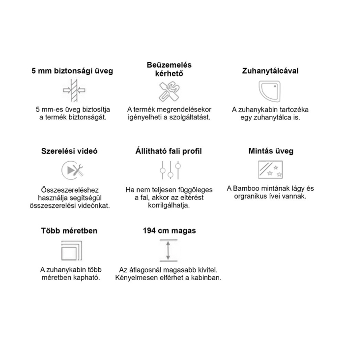 Leziter Cabină de duș curbată Spirit Bamboo 90x90 cm cu cădiță de duș [6]