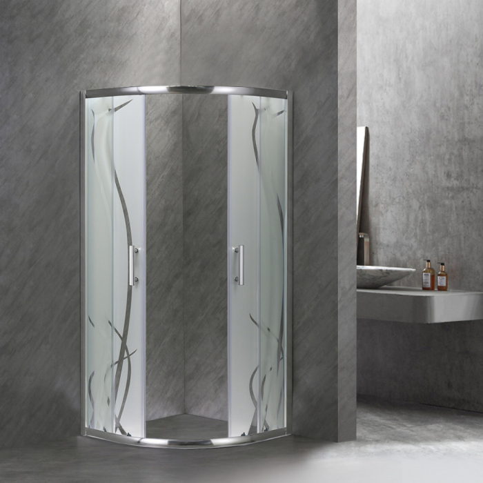 Leziter Cabină de duș curbată Spirit Bamboo 90x90 cm fără cădiță de duș [8]