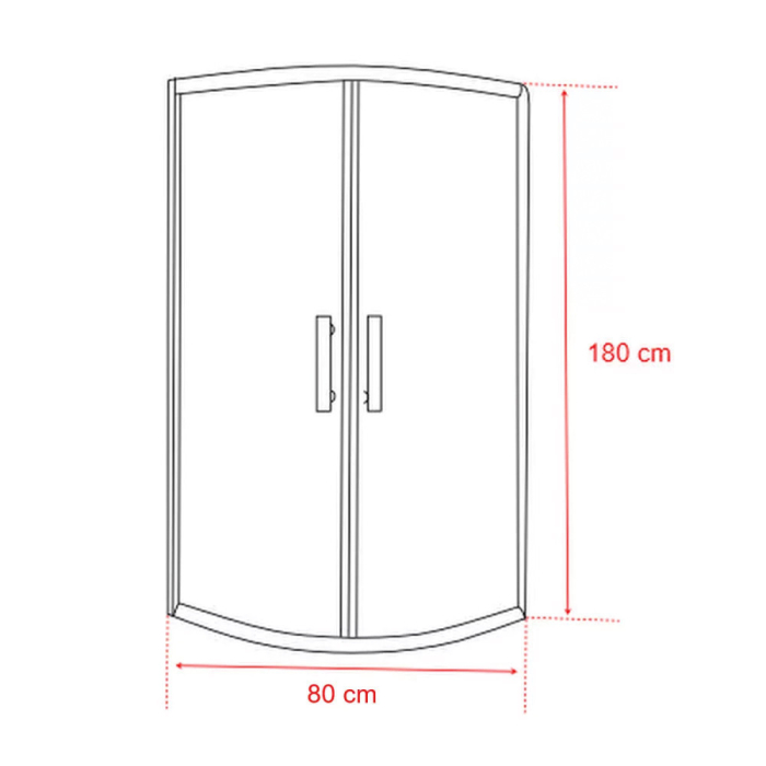 Leziter Cabină de duș curbată Spirit Clear 80x80 cm fără cădiță de duș neagră [3]