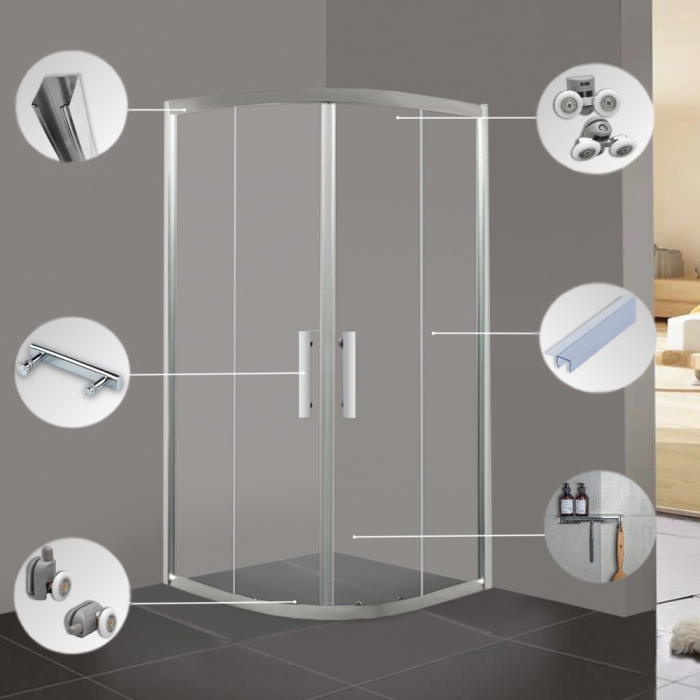 Leziter Cabină de duș curbată Spirit Clear 90x90 cm fără cădiță de duș [4]