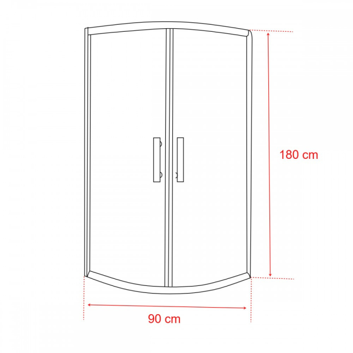 Leziter Cabină de duș curbată Spirit Clear 90x90 cm fără cădiță de duș [2]