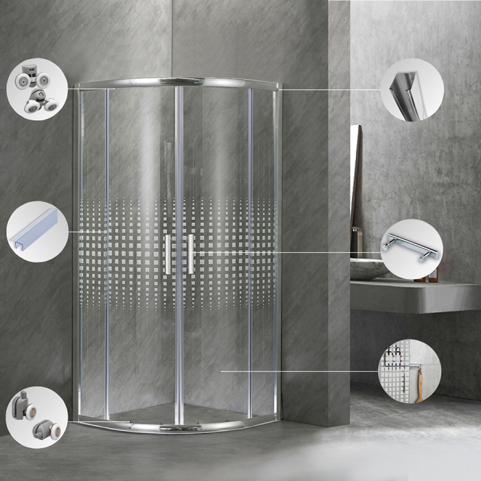 Leziter Cabină de duș curbată Spirit Matrix 90x90 cm fără cădiță de duș [4]