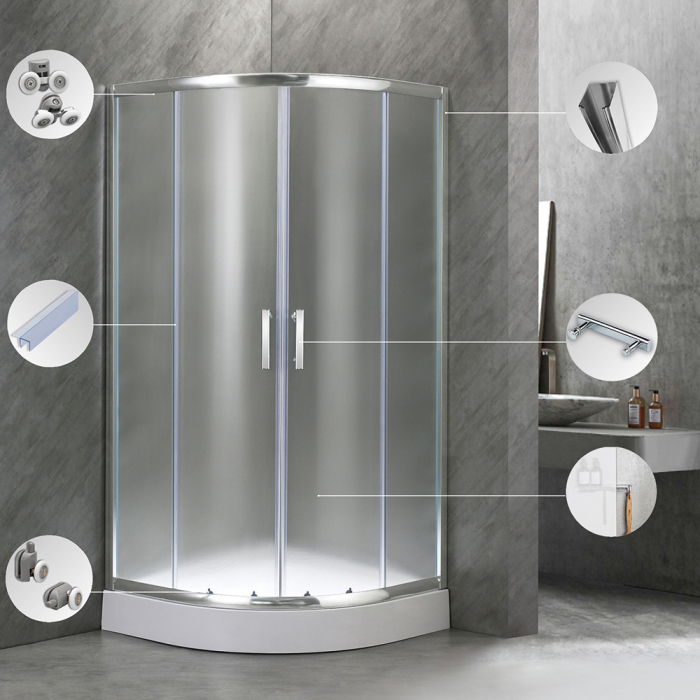 Leziter Cabină de duș curbată Spirit Matt 80x80 cm cu cădiță de duș [5]