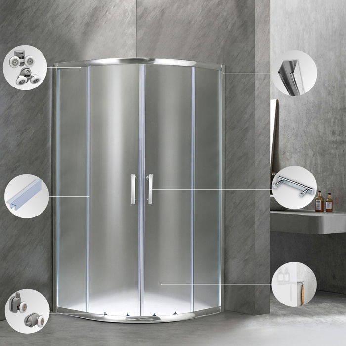 Leziter Cabină de duș curbată Spirit Matt 80x80 cm fără cădiță de duș [5]