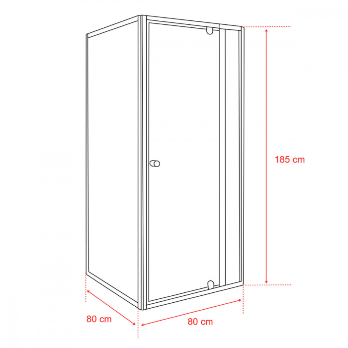 Leziter Cabină de duș de colț Flexi 80x80 cm fără cădiță de duș [5]
