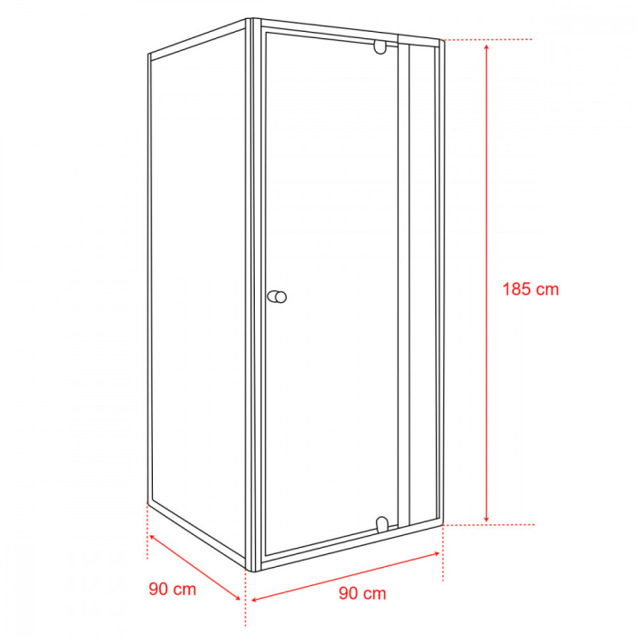 Leziter Cabină de duș de colț flexibilă 90x90 cm fără cădiță de duș [5]