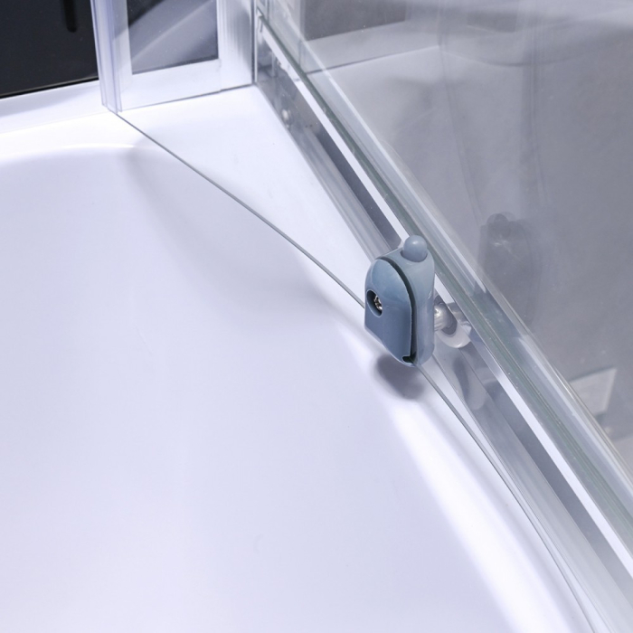 Leziter Cabină de duș Karolino 80x80 cm neagră cu tavă adâncă [9]