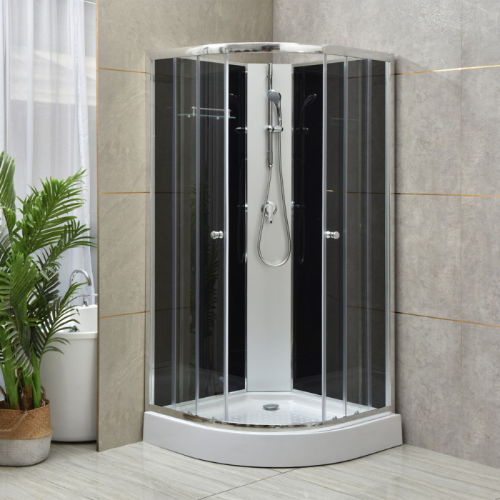 Leziter Cabină de duș Marco Black II 90x90 cm cu cădiță de duș [2]