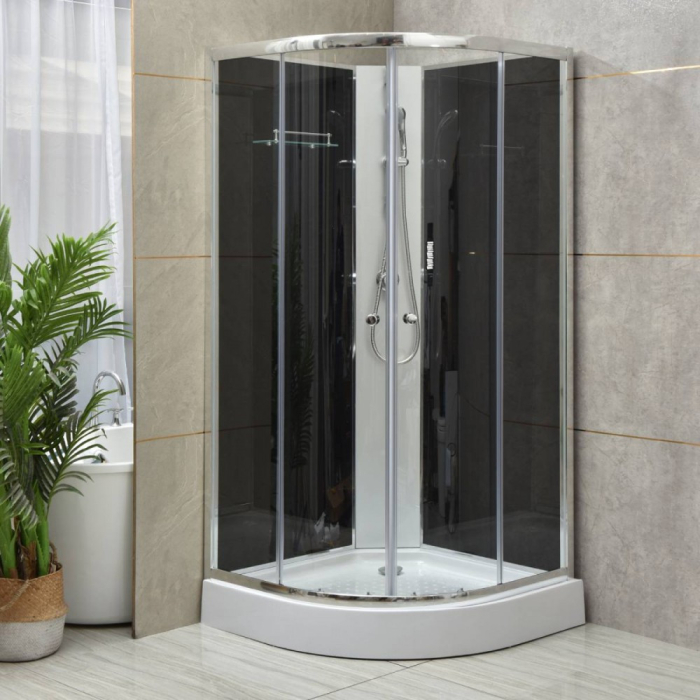 Leziter Cabină de duș Marco Black II 90x90 cm cu cădiță de duș [8]