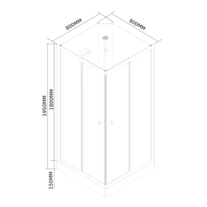 Leziter Cabină de duș pătrată albă Polo White II 80x80 cm cu cădiță de duș [3]