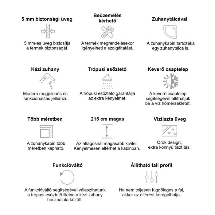 Leziter Cabină de duș pătrată cu hidromasaj Valerie 90x90 cm [6]